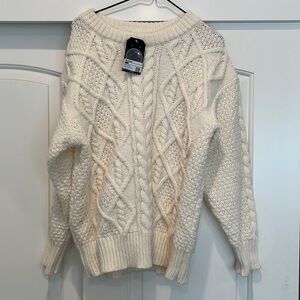 Chunk Knit White Sweater